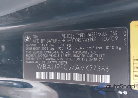 2010 BMW 128I z USA, uszkodzony, nr VIN WBAUP7C57AVK77386